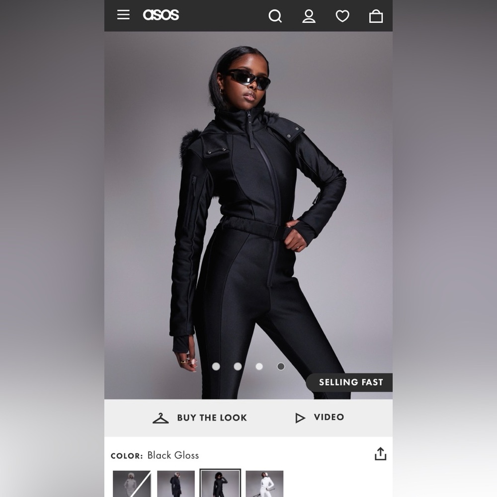 ASOS 4505 Ski & Snow Belted Slim Leg Fur Hood Ski Suit - Picture 12 of 13